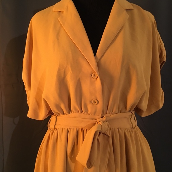 CHRISELLE X JOA 🟡 marigold cocoon sleeve midi dress - Picture 2 of 6